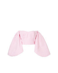 Pink Vertical Striped Off Shoulder Top