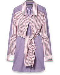Y/Project Layered Striped Cotton And Mini Dress