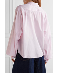 MM6 MAISON MARGIELA Oversized Striped Cotton Poplin Shirt Baby Pink
