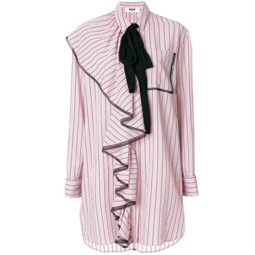 MSGM Ruffle Front Shirt Dress, $331 | farfetch.com | Lookastic