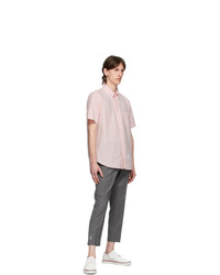 Thom Browne Pink Seersucker Short Sleeve Shirt