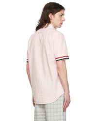 Thom Browne Pink White Cotton Shirt
