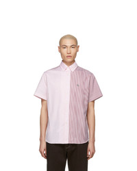 Lanvin Red And Pink Multistripe Short Sleeve Shirt