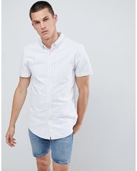 New Look Regular Fit Shirt With Two Tone Stripe In Pink