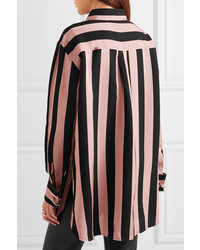 MARQUES ALMEIDA Embellished Striped Satin Twill Shirt