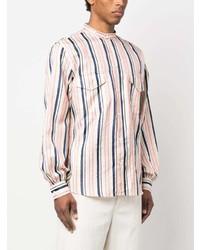 Bally Long Sleeve Striped Silk Shirt