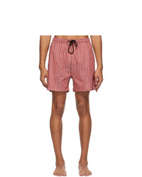 Pink Vertical Striped Swim Shorts