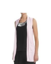 Joan Vass Long Vest With Pockets Pink