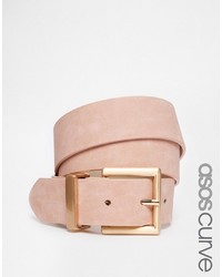 Asos Curve Curve Blush Waist And Hip Belt With Rose Gold Buckle Detail