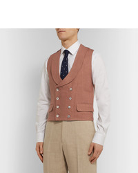 Favourbrook Brick Double Breasted Linen Waistcoat