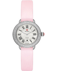 Michele 12mm Tech Satin Watch Strap Pastel Pink