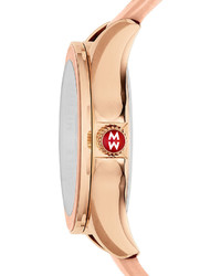 Michele Cape Topaz Watch With Silicone Strap Pink