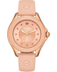 Michele Cape Topaz Watch With Silicone Strap Pink