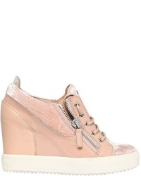 Pink Wedge Sneakers