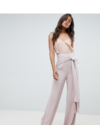 Asos Tall Asos Design Tall Occasion Oversized Tie Front Wide Leg Trousers
