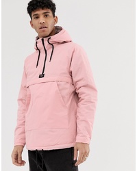 Pull&Bear Half Zip Jacket With Hood In Pink