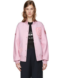 Pink Wool Bomber Jacket