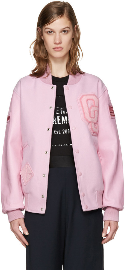 Pink bomber jacket for spring and Mansur Gavriel shoes – Bay Area  Fashionista