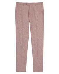 Zanella Parker Wool Blend Trousers In Red At Nordstrom