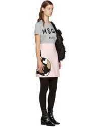 MSGM Pink Wool Cat Miniskirt
