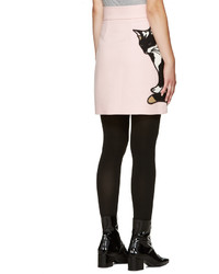 MSGM Pink Wool Cat Miniskirt