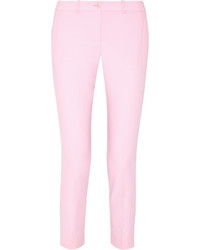 Michael Kors Michl Kors Collection Samantha Wool Serge Slim Leg Pants Pastel Pink