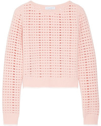 Narciso Rodriguez Cutout Wool And Cashmere Blend Sweater Blush