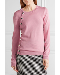 Altuzarra Minamoto Button Detailed Merino Wool Sweater Baby Pink