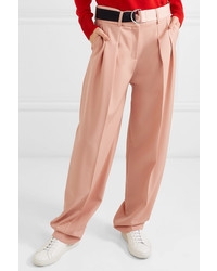 Victoria Victoria Beckham Pleated Wool Cady Tapered Pants