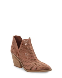 Pink Woven Leather Ankle Boots