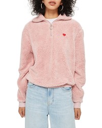 Pink Zip Neck Sweater