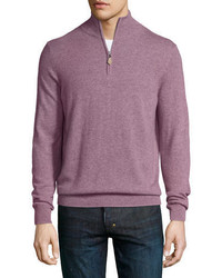 Neiman Marcus Cashmere Half Zip Sweater