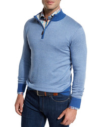 Peter Millar Crown Soft Quarter Zip Birdseye Pullover Sweater