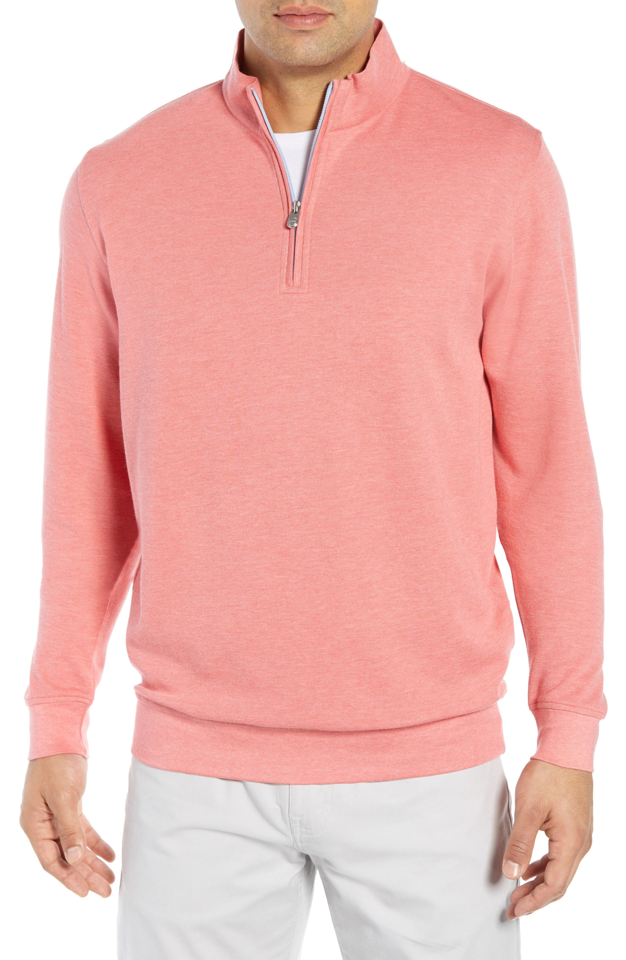 Vintage Ocean City Pink Quarter Zip Sweatshirt Mens