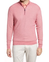 Peter Millar Victory Crown Quarter Zip Cashmere Blend Pullover In French Tulip At Nordstrom