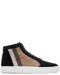 Plaid Suede High Top Sneakers