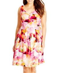 Print Fit and Flare Dress
