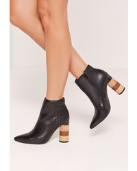 Print Leather Ankle Boots