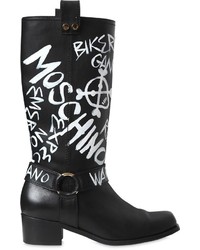Print Leather Boots