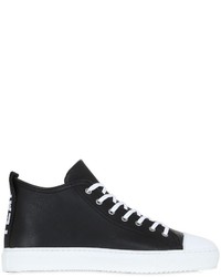 Print Leather High Top Sneakers