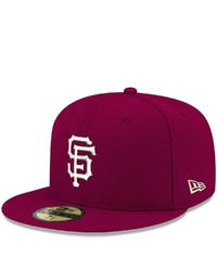 New Era Cardinal San Francisco Giants Logo White 59fifty Fitted Hat At Nordstrom