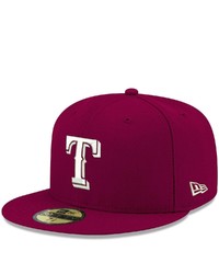New Era Cardinal Texas Rangers Logo White 59fifty Fitted Hat At Nordstrom