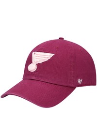'47 Maroon St Louis Blues Team Clean Up Adjustable Hat