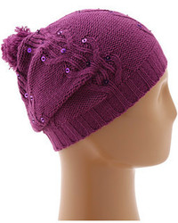 Sperry Top Sider Cable Knit Sequin Beanie W Pom