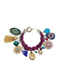 FINE JEWELRY Zo Syd Color Treated Purple Jade Charm Ribbon Bracelet