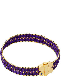 Astley Clarke Wide Violet Berry Cord Bracelet Yellow Gold