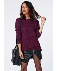 Purple Cable Sweater