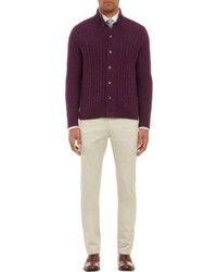 Luciano Barbera Cable Knit Cashmere Cardigan