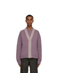 Bottega Veneta Purple Wool And Cashmere Cardigan