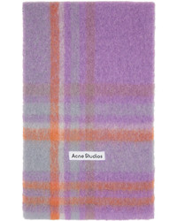 Acne Studios Purple Check Logo Scarf